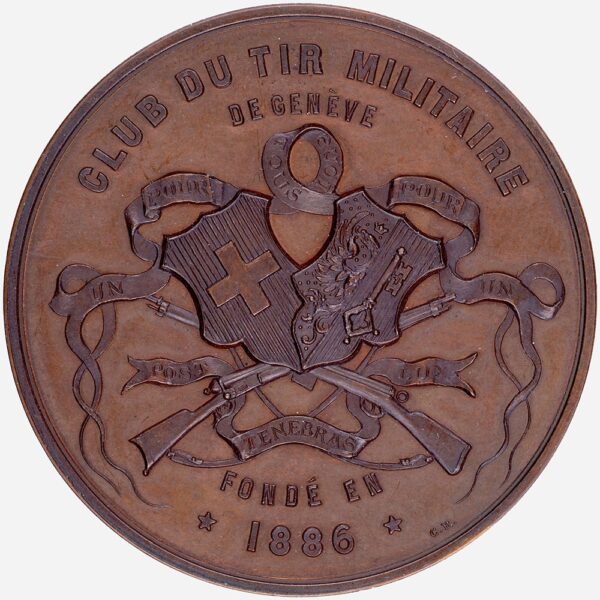 Genève, Genève,  Club du Tir militaire, 1899, stgl, Bronze