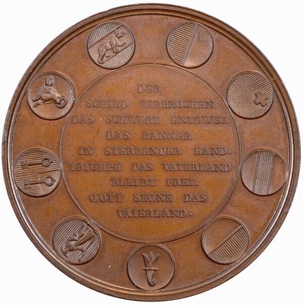 Basel, Basel,  Eidgenöss. Schützenfest, 1844, stgl, Bronze