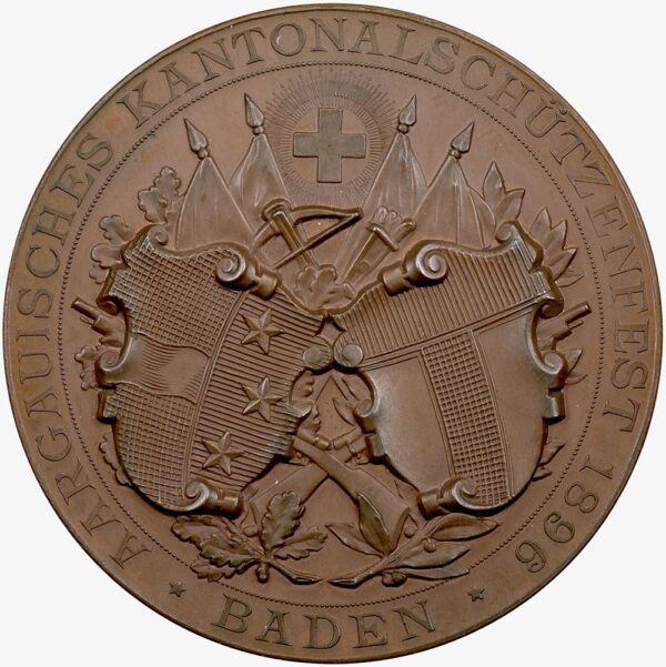 6914_1 Aargau, Baden, Kantonales Schützenfest, 1896, stgl, Bronze