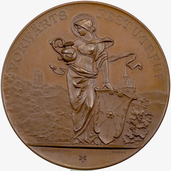 Aargau, Baden,  Kantonales Schützenfest, 1896, stgl, Bronze