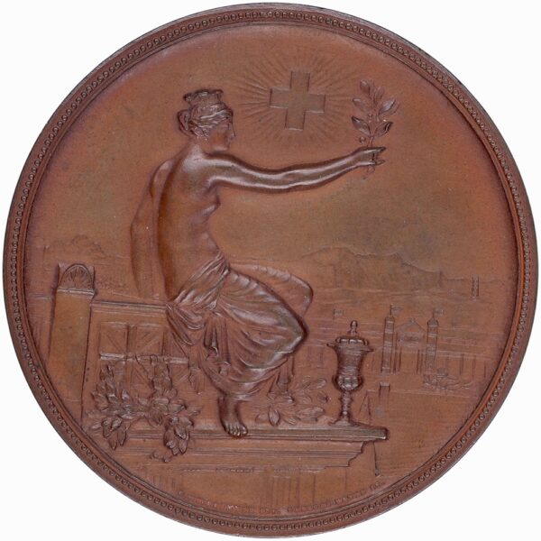 6926_2 Zürich, Winterthur, Eidgenöss. Schützenfest, 1895, unz/stgl, Bronze