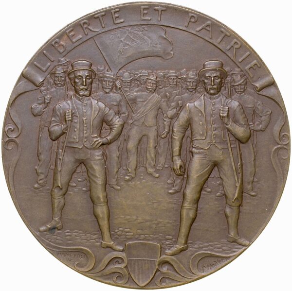 Waadt, Lausanne,  Tire du 75. anniversaire, 1900, stgl, Bronze