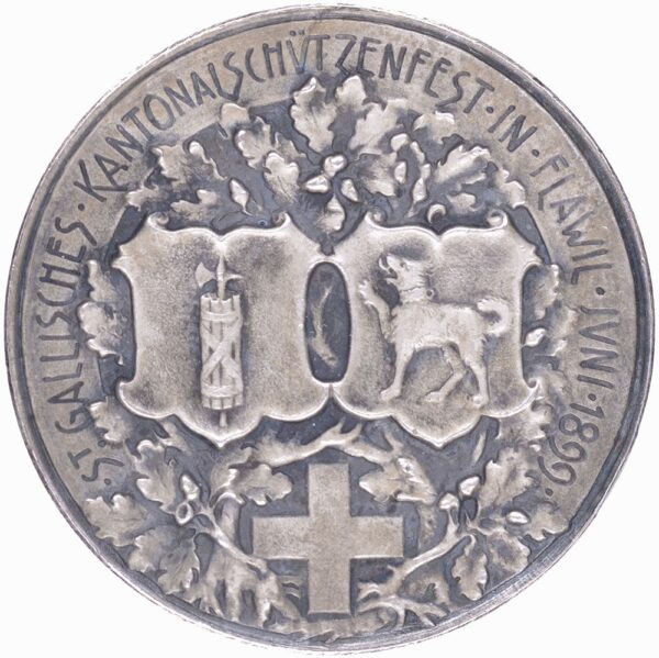 6940_1 St. Gallen, Flawil, Kantonales Schützenfest, 1899, unz/stgl, Silber