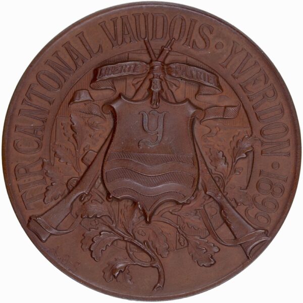 6967_1 Waadt, Yverdon, Kantonales Schützenfest, 1899, stgl, Bronze