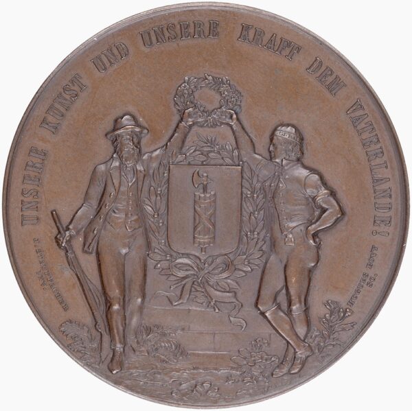 6996_2 St. Gallen, Ebnat-Kappel, Kantonales Schützenfest, 1891, unz/stgl, Bronze