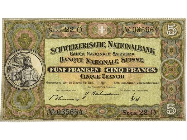 70068_1 5 Franken, 1942, Wilhelm Tell, leichte Gebrauchsspuren - > 90%