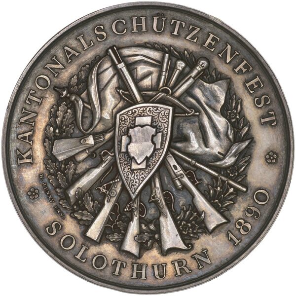 7026_1 Solothurn, Solothurn, Kantonales Schützenfest, 1890, unz-
