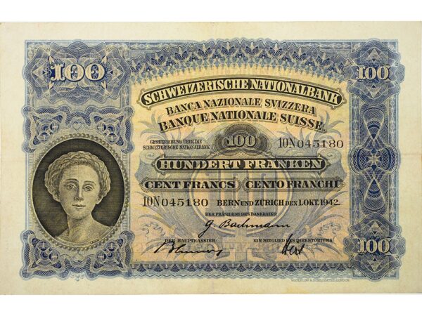 70356_1 100 Franken, 1942, Mäher, wenig gebraucht - > 75%