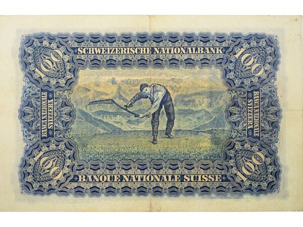 70356_2 100 Franken, 1942, Mäher, wenig gebraucht - > 75%