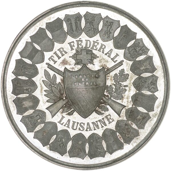 7040_1 Waadt, Lausanne, Eidgenöss. Schützenfest, 1876, unz, Zinn