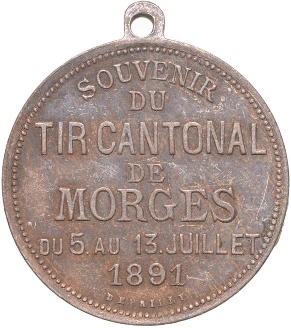 7050_1 Waadt, Morges, Kantonales Schützenfest, 1891, vz, Br versi.