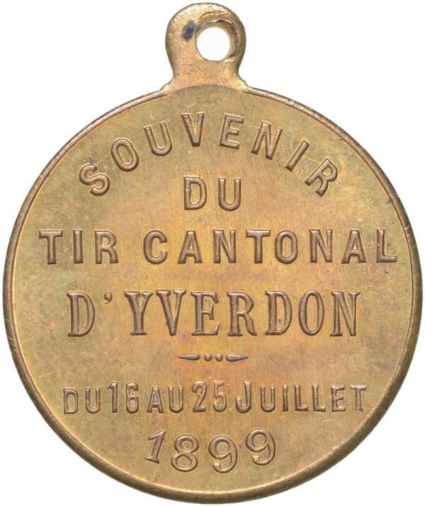 7051_1 Waadt, Yverdon, Kantonales Schützenfest, 1899, unz/stgl, Bronze