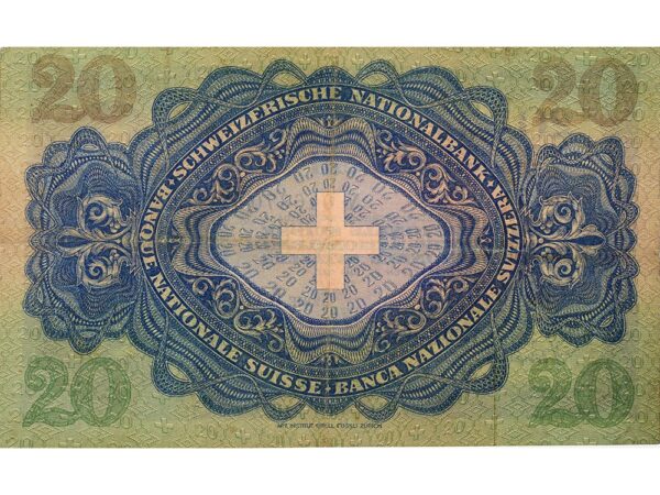 70535_2 20 Franken, 1931, Heinrich Pestallozzi, wenig gebraucht - > 75%