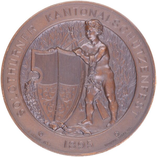 7057_1 Solothurn, Solothurn, Kantonales Schützenfest, 1895, stgl, Bronze