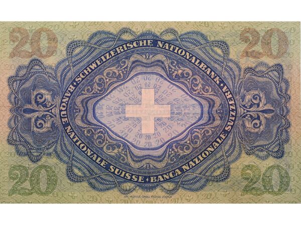 20 Franken, 1952, Heinrich Pestallozzi, gebraucht - > 50%