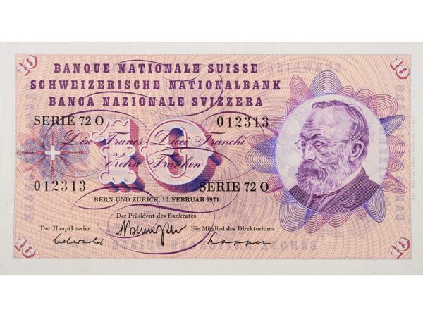 70697_1 10 Franken, 1971, Gottfried Keller, ungebraucht, bankfrisch - 100%