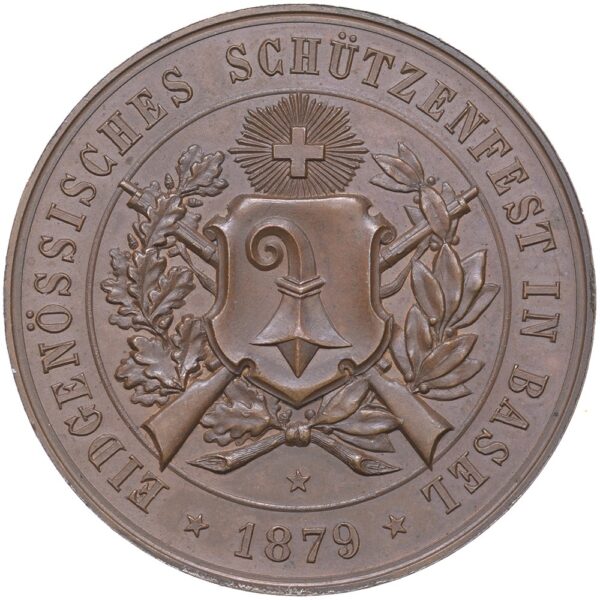 7085_1 Basel, Basel, Eidgenöss. Schützenfest, 1879, stgl, Bronze
