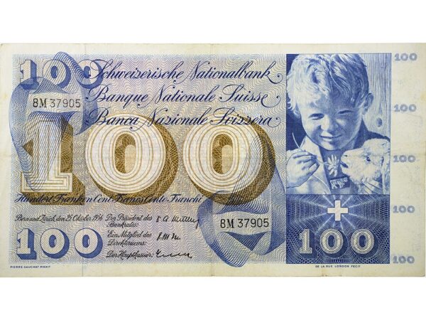 70917_1 100 Franken, 1956, Sankt Martin, wenig gebraucht - > 75%