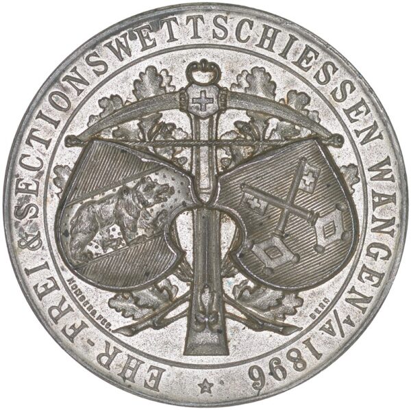 7095_1 Bern, Wangen a/Aare, Ehr- und Preisschiessen, 1896, unz/stgl