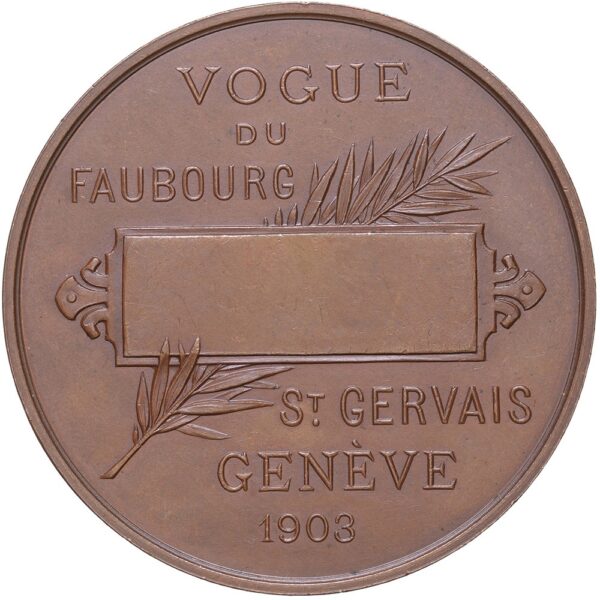 7110_1 Genève, St-Gervais, Vogue du faubourg, 1903, stgl, Bronze