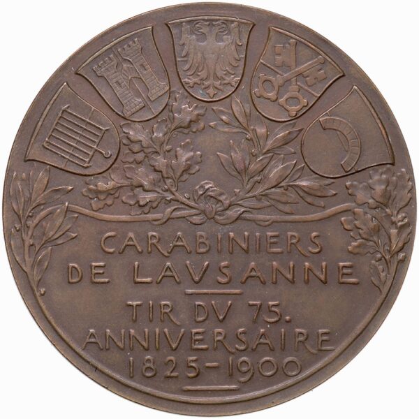 7121_1 Waadt, Lausanne, Carabiniers de Lausanneö Tir, 1900, unz/stgl, Bronze