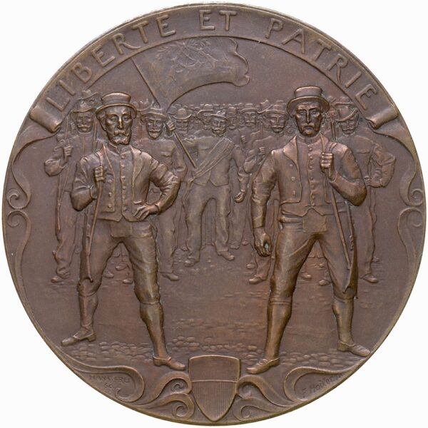 Waadt, Lausanne,  Carabiniers de Lausanneö Tir, 1900, unz/stgl, Bronze