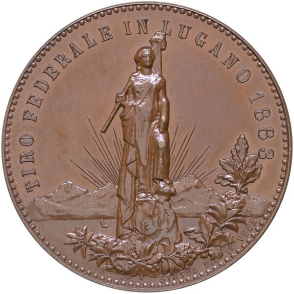 7123_1 Ticino, Lugano, Eidgenöss. Schützenfest, 1883, stgl, Bronze