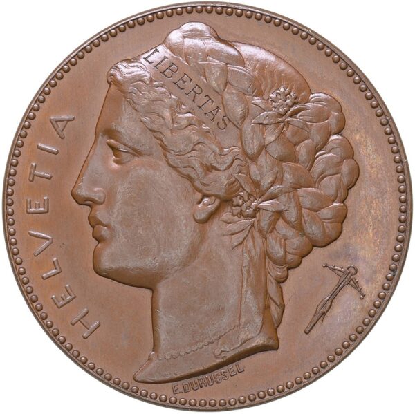 Ticino, Lugano,  Eidgenöss. Schützenfest, 1883, stgl, Bronze