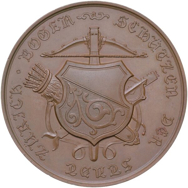 7137_1 Zürich, Zürich, Bogenschützen, 1865, stgl, Bronze