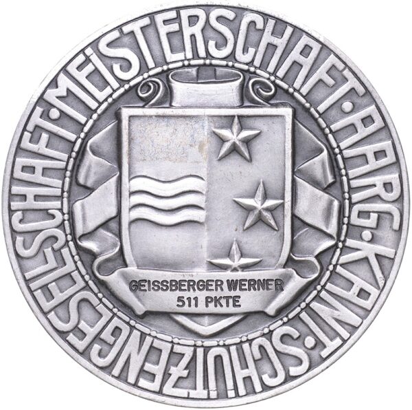 7151_1 Aargau, Kantonalschützengesellschaft, Schützengesellschaft, o.J., unz/stgl, Silber