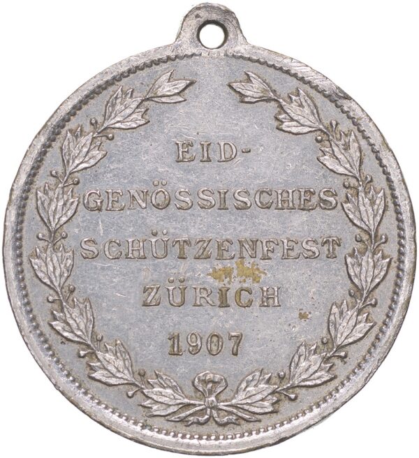 Zürich, Zürich,  Eidgenöss. Schützenfest, 1907, vz, Br versilbert