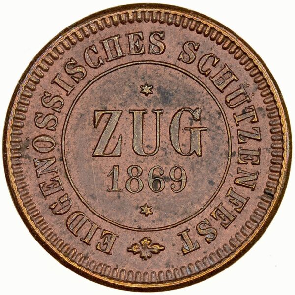 7165_1 Zug, Zug, Schützenjeton, 1869, unz