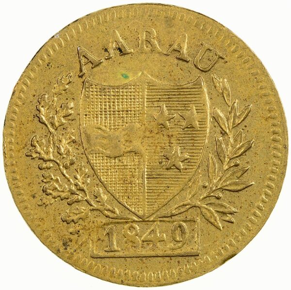 7169_1 Aargau, Aarau, Schützenjeton, 1849, unz