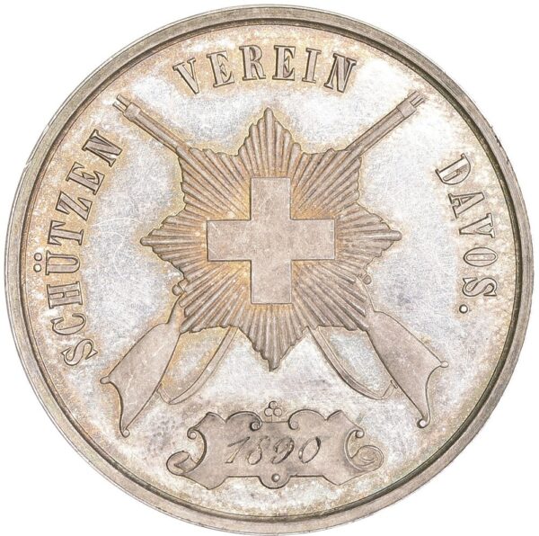 7196_1 Graubünden, Davos, Schützenverein, 1890, unz/stgl