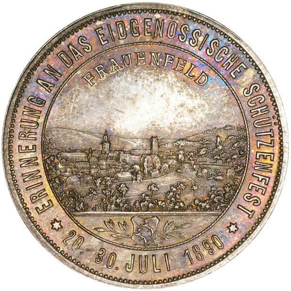 7198_1 Thurgau, Frauenfeld, Eidgenöss. Schützenfest, 1890, unz/stgl