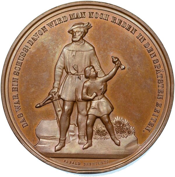 Zürich, Zürich,  Kantonales Schützenfest, 1859, unz/stgl, Bronze