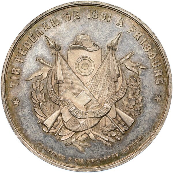 7249_1 Freiburg, Fribourg, Eidgenöss. Schützenfest, 1881, unz/stgl
