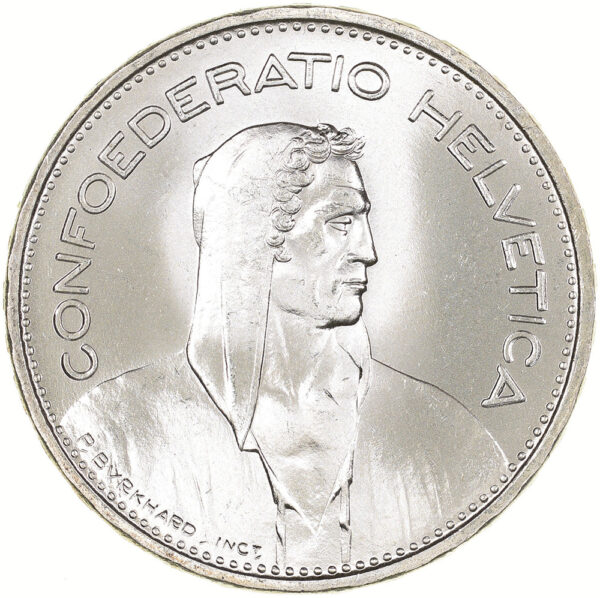5 Franken, 1937, Stempelglanz