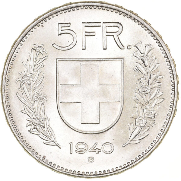 5 Franken, 1940, unz/stgl