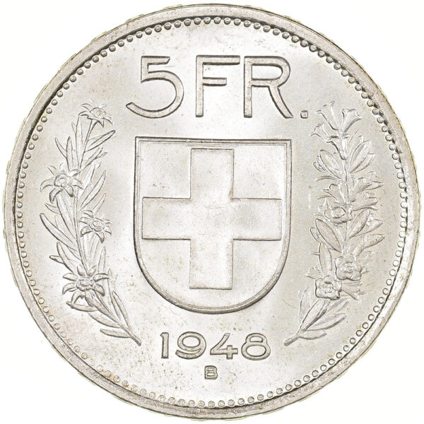 5 Franken, 1948, unzirkuliert