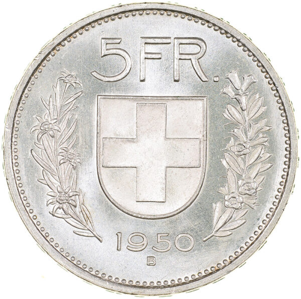 26719_1 5 Franken, 1950, Erstabschlag