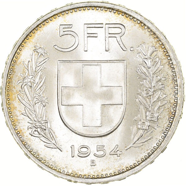 5 Franken, 1954, Stempelglanz