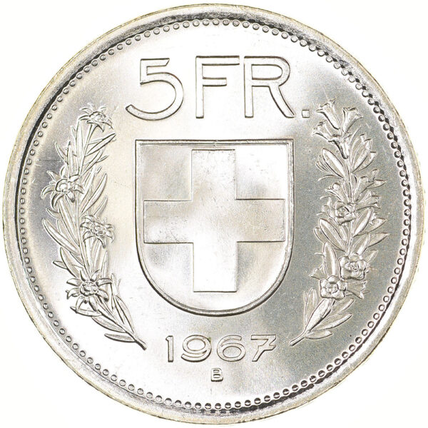 5 Franken, 1967, Stempelglanz