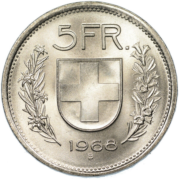 5 Franken, 1968, Stempelglanz