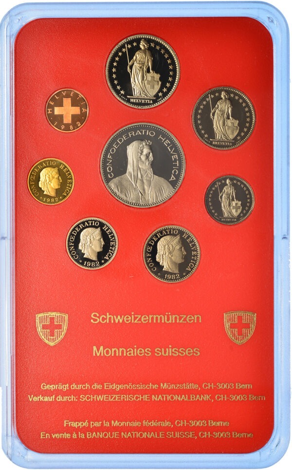 Münzensatz, 1982, Polierte Platte