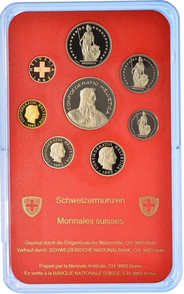 Münzensatz, 1983, Polierte Platte