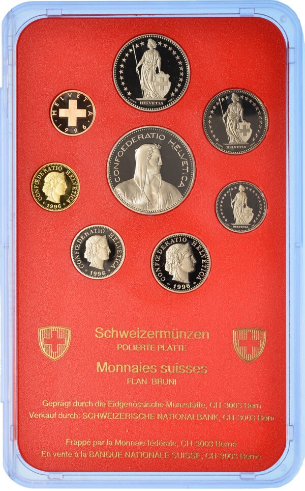 Münzensatz, 1996, Polierte Platte