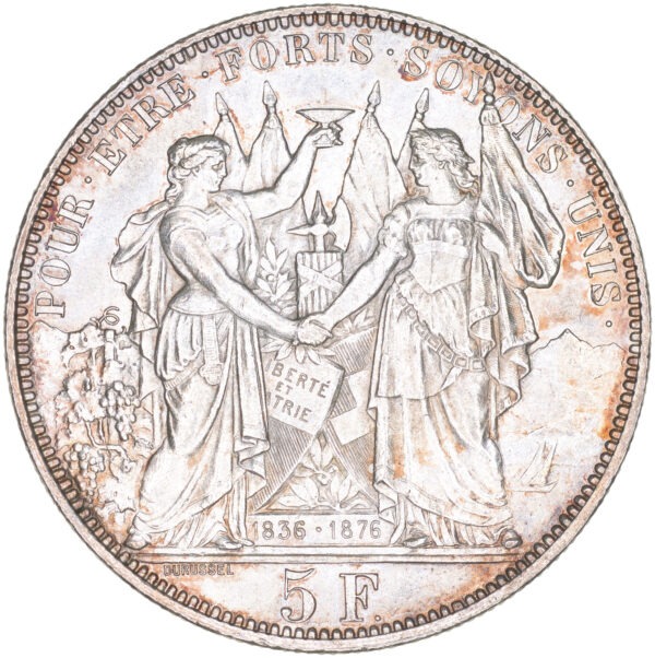 5 Franken, 1876, fast unzirkuliert