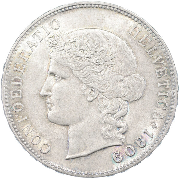 5 Franken, 1909, unz/stgl