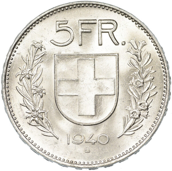5 Franken, 1940, unzirkuliert